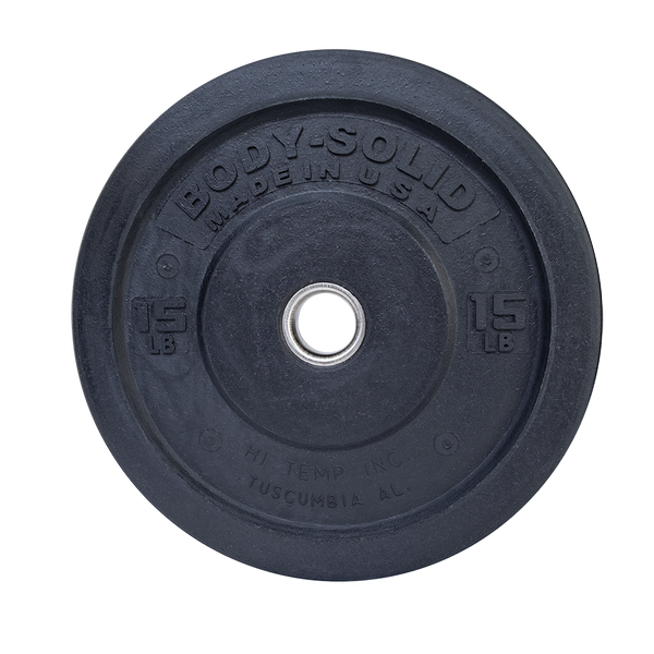 BODY-SOLID BLACK BUMPER PLATES 17.375 "- Full Commercial Grade OBH