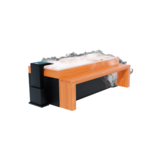 Ink cartridge with wooden finish on a white background