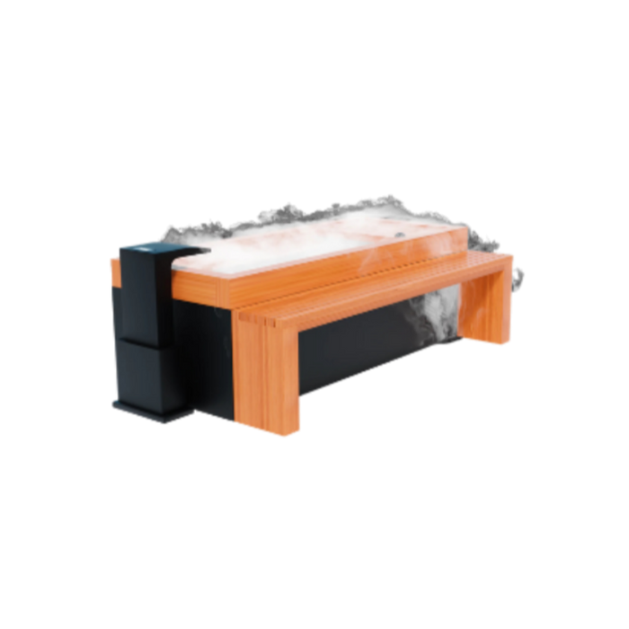 Ink cartridge with wooden finish on a white background