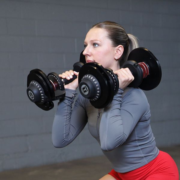 Body-Solid Adjustable 66 lbs. Dumbbells with Stand – SDBX132 Set + ADST Stand