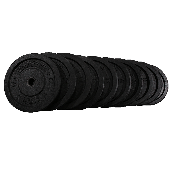 BODY-SOLID BLACK BUMPER PLATES 17.375 "- Full Commercial Grade OBH