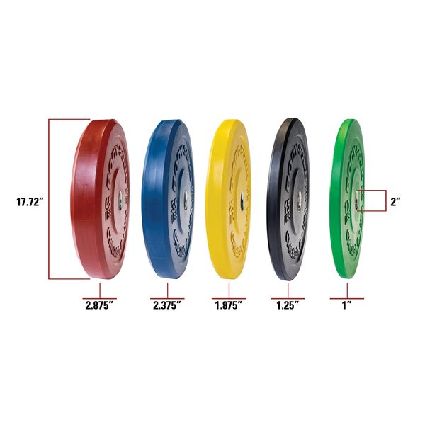 Body-Solid 260lb Chicago Extreme Colored Bumper Plate Set OBPXC260
