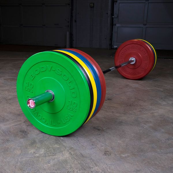 Body-Solid 260lb Chicago Extreme Colored Bumper Plate Set OBPXC260