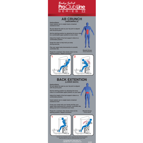 Body-Solid Pro Clubline 2 AB and Back Machine