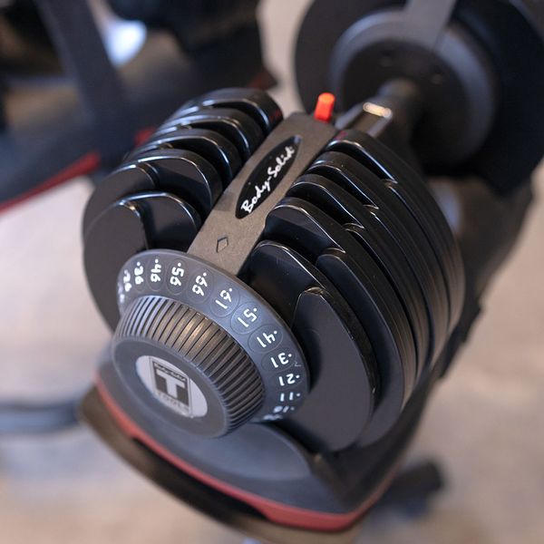 Body-Solid Adjustable 66 lbs. Dumbbells with Stand – SDBX132 Set + ADST Stand